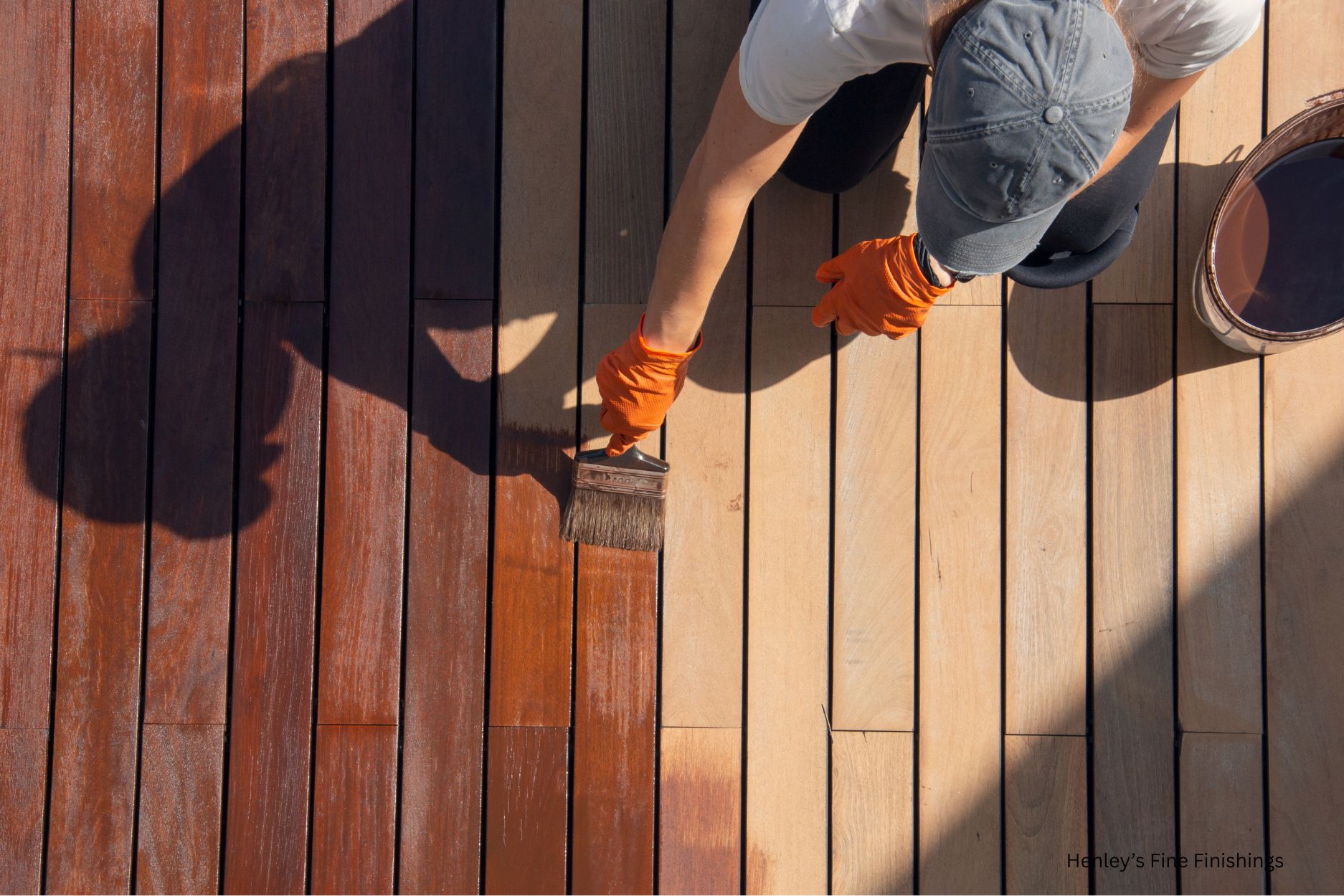 Exterior wood staining and finishing work by Henley's Fine Finishings