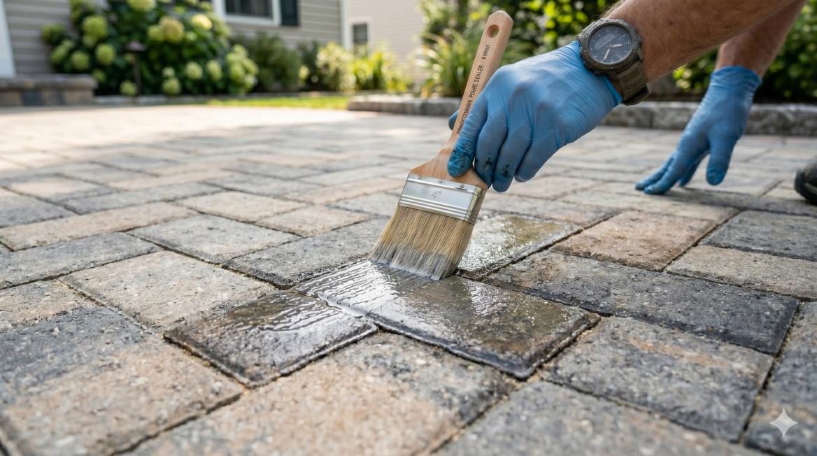 Professional paver sealing service in St. Augustine Florida