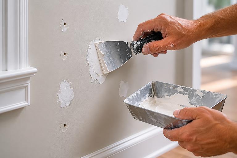 Small drywall patching and prep work before interior painting